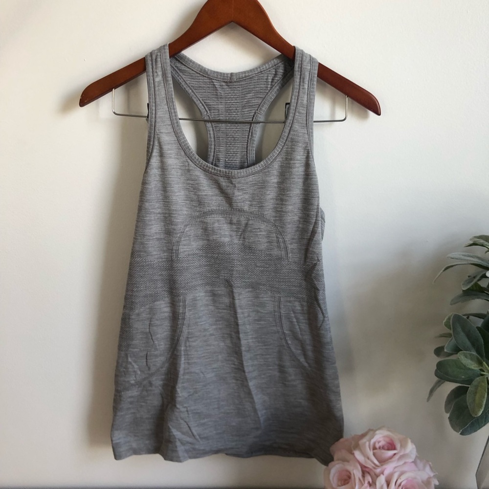 lululemon athletica Gray Racerback Tank Top